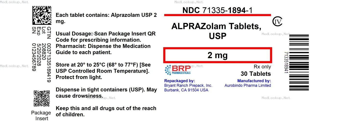 Alprazolam Tablet [Bryant Ranch Prepack]