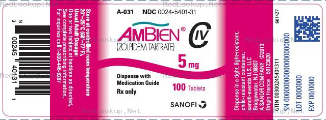 Ambien (Zolpidem Tartrate) Tablet, Film Coated