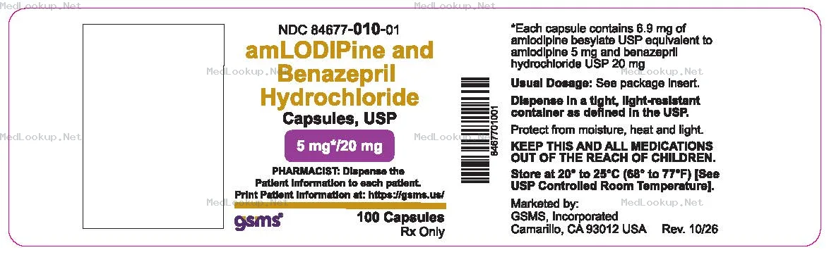 Amlodipine and benazepril hydrochloride Capsule