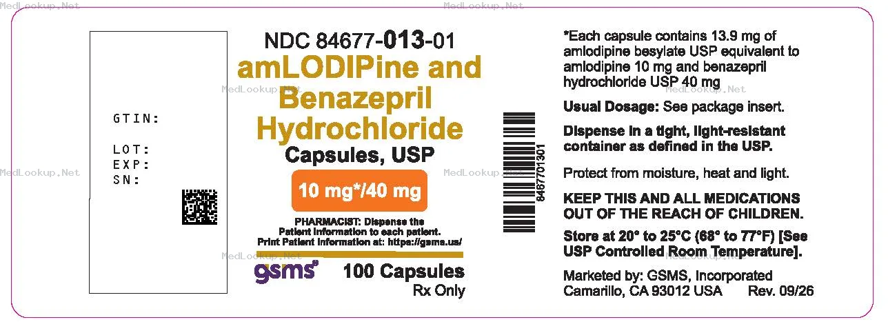 Amlodipine and benazepril hydrochloride Capsule