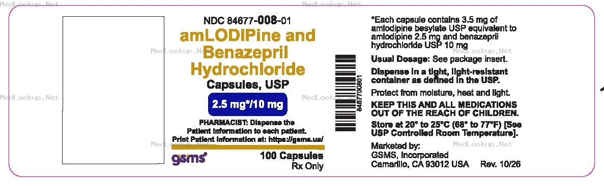 Amlodipine and benazepril hydrochloride Capsule
