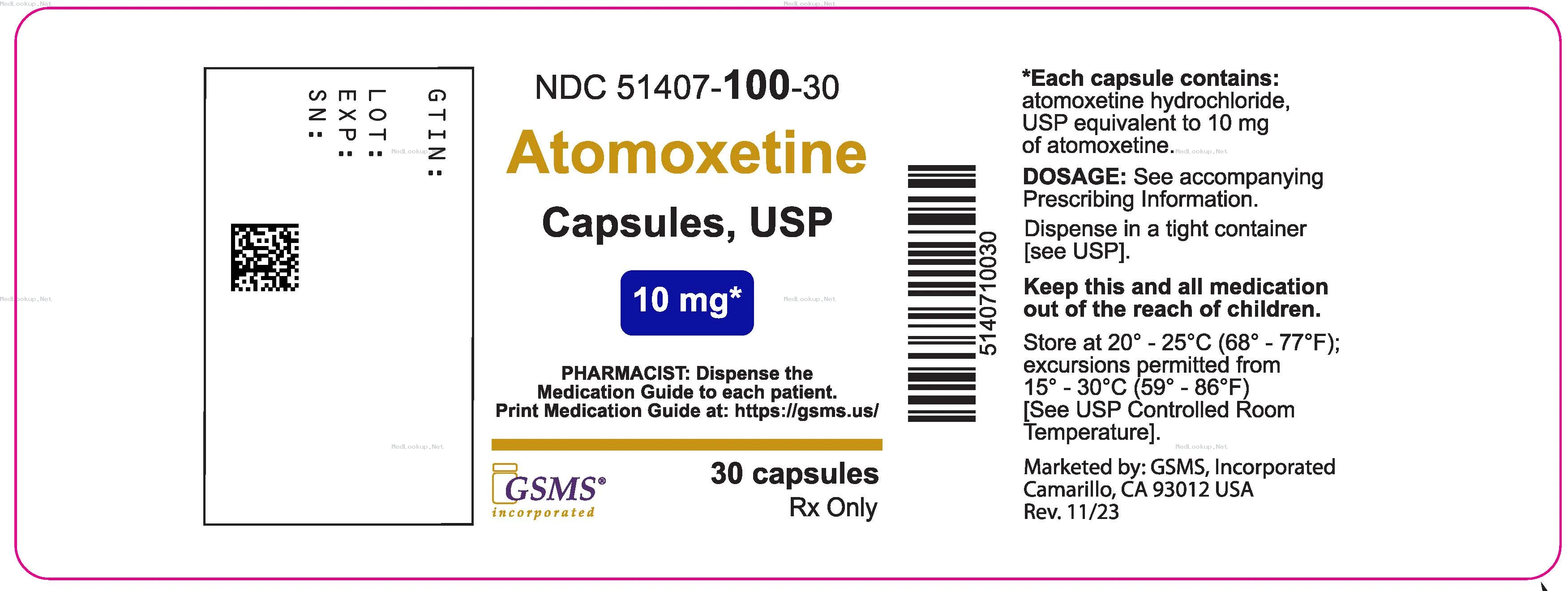 Atomoxetine hydrochloride Capsule