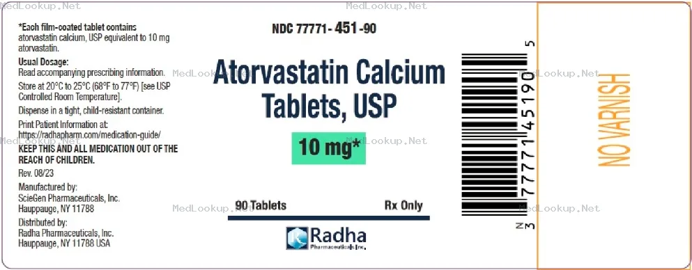 Atorvastatin Calcium Tablet, Film Coated [Radha Pharmaceuticals, Inc.]