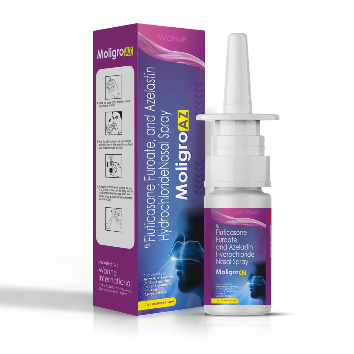 Azelastine hydrochloride and fluticasone propionate Spray, Metered
