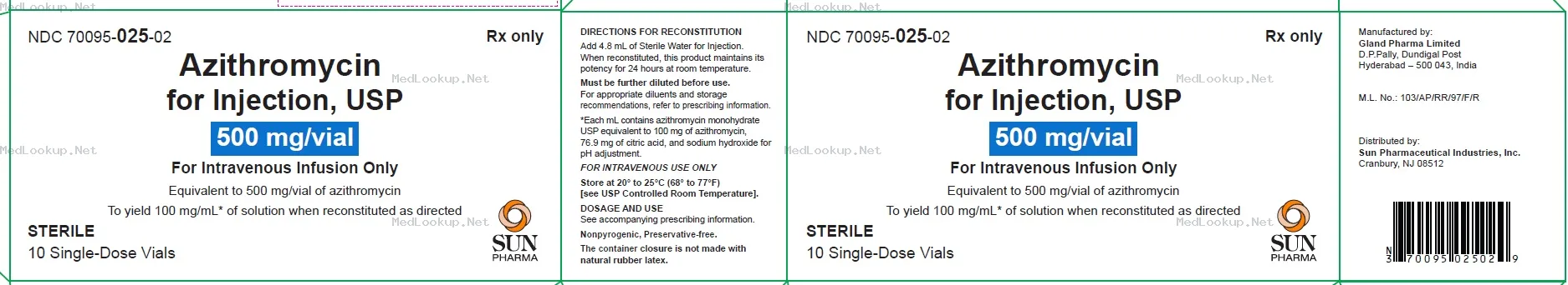 Azithromycin monohydrate Injection, Powder, Lyophilized, For Solution