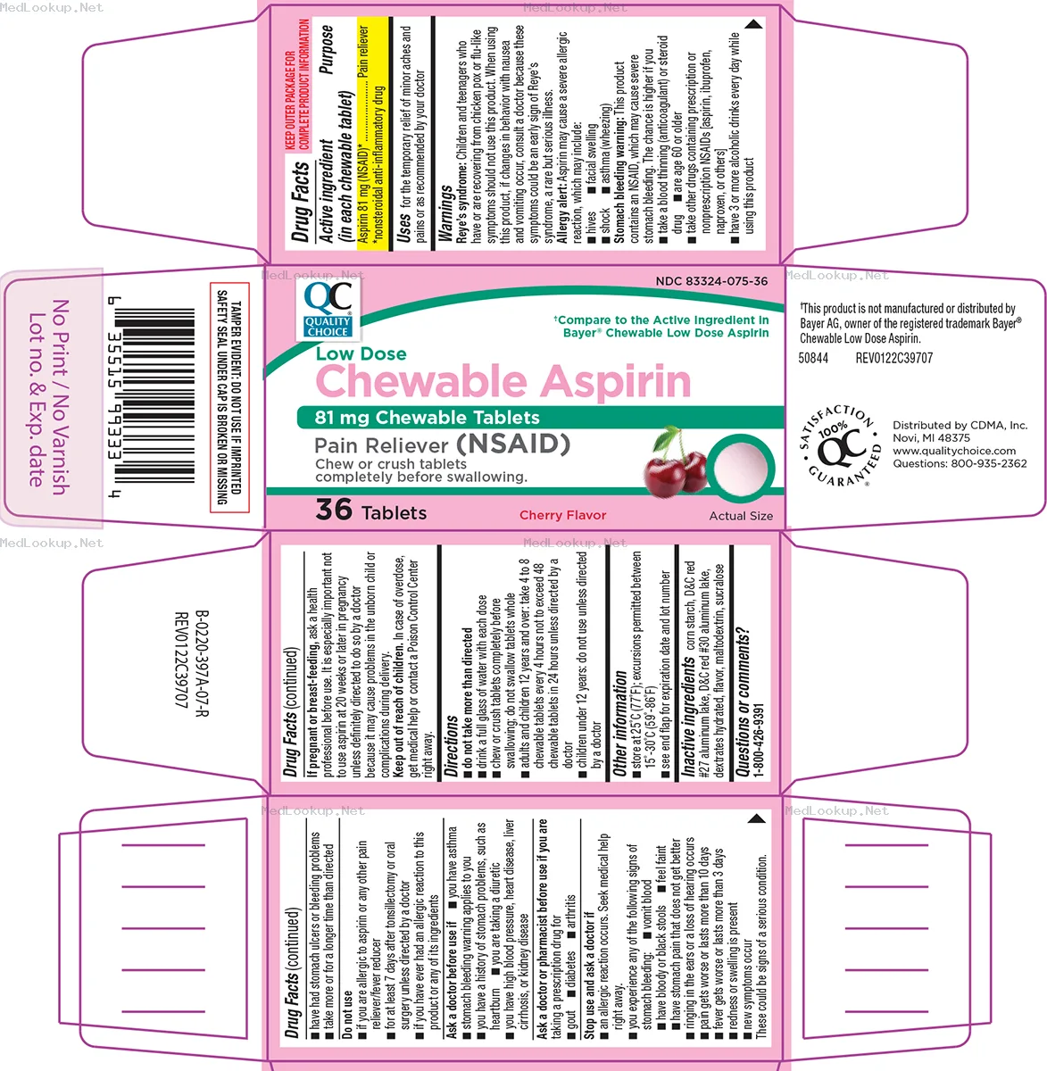 Chewable aspirin Tablet, Chewable