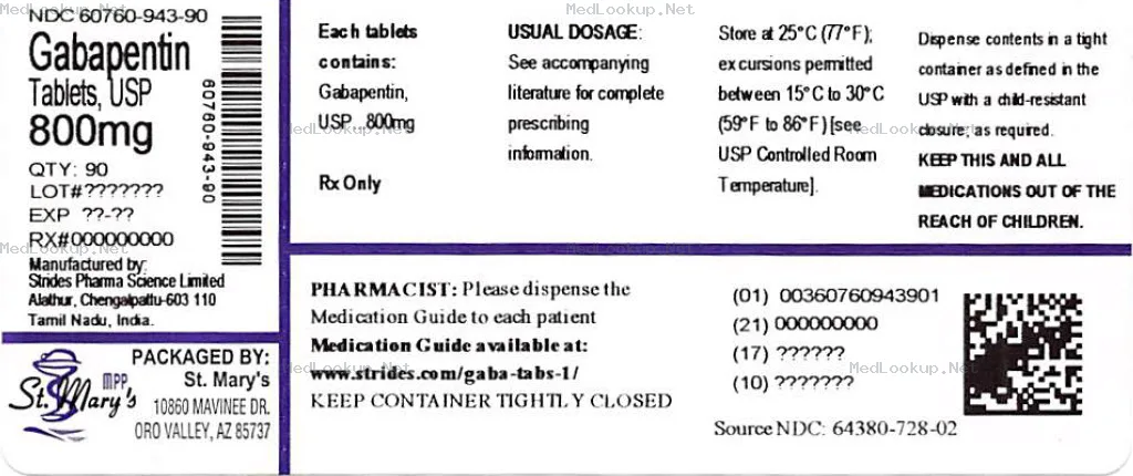 Gabapentin Tablet [St. Mary's Medical Park Pharmacy]